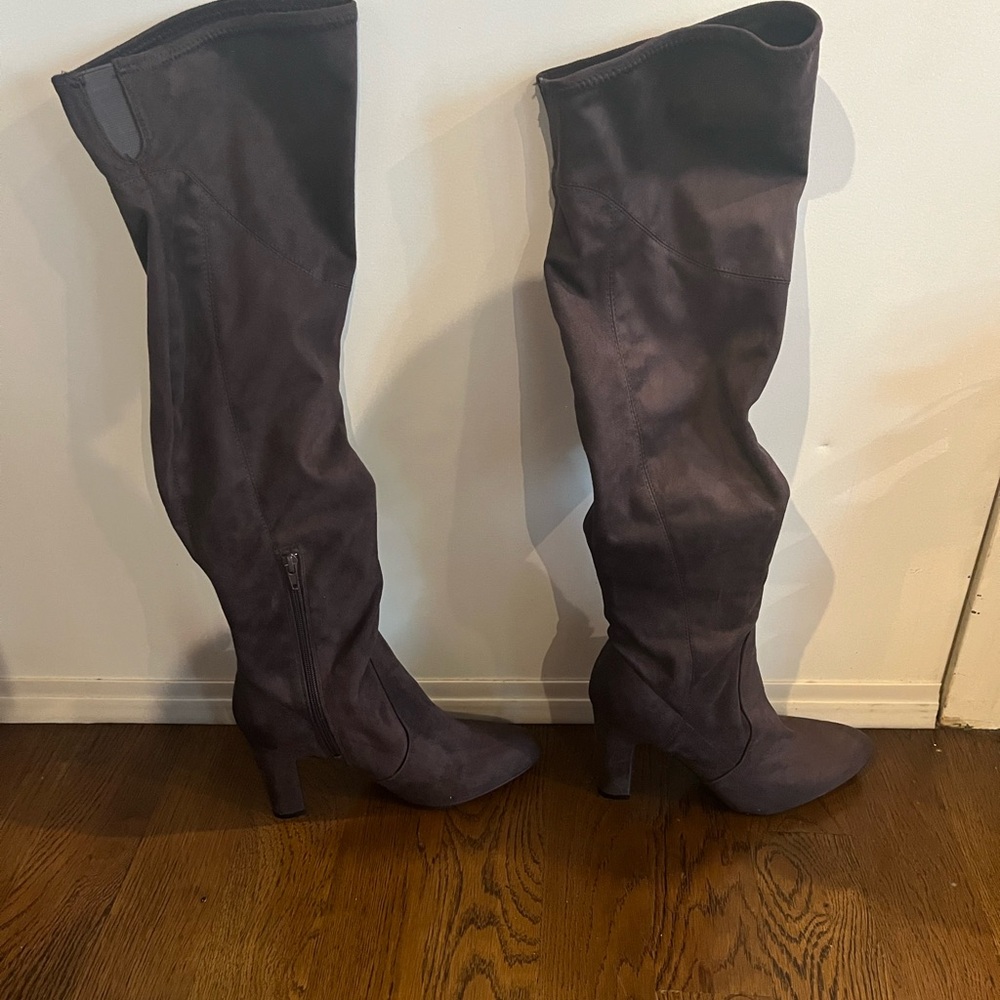 Unisa Chocolate Brown “Scrunch” Knee High Boots…